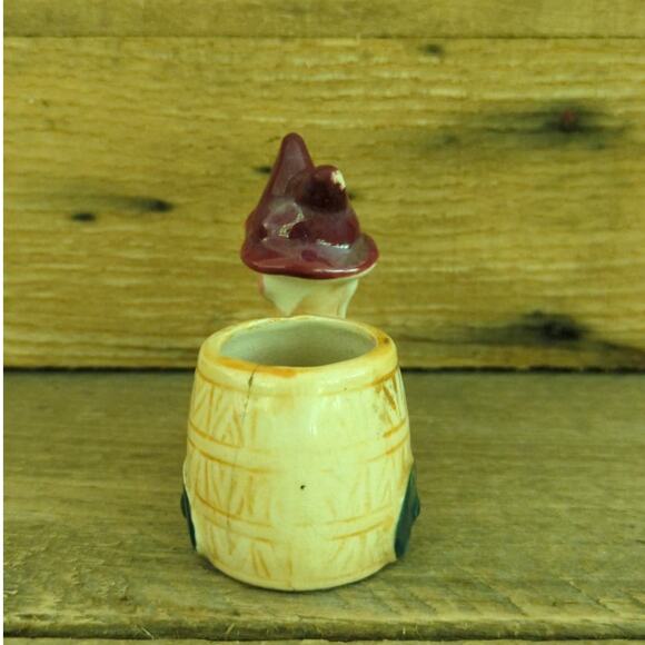 Vintage 50s Ceramic Donkey Pulling Barrel Cart Tiny Planter or Toothpick Holder - Picture 6 of 10